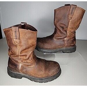WOLVERINE Men's Wellington Sz 11.5 WW Brown Leather Work Steel Toe Boot W04707